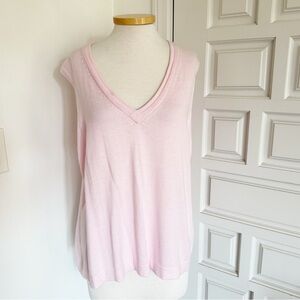 NWT Outlander Light Pink Sweater Vest Cashmere Blend V-Neck Size 3X